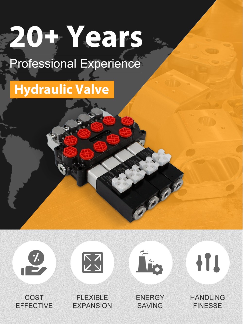 Q45 Solenoid And Manual 4 Spool Monoblock Directional Valve detailed image
